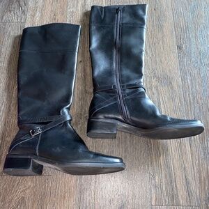 coup d'etat size 7 ladies black leather boots